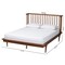 Baxton Studio Flint Mid-Century Modern Ash Walnut Finished Wood Queen Size Platform Bed 236-12782-ZORO - alternate 2